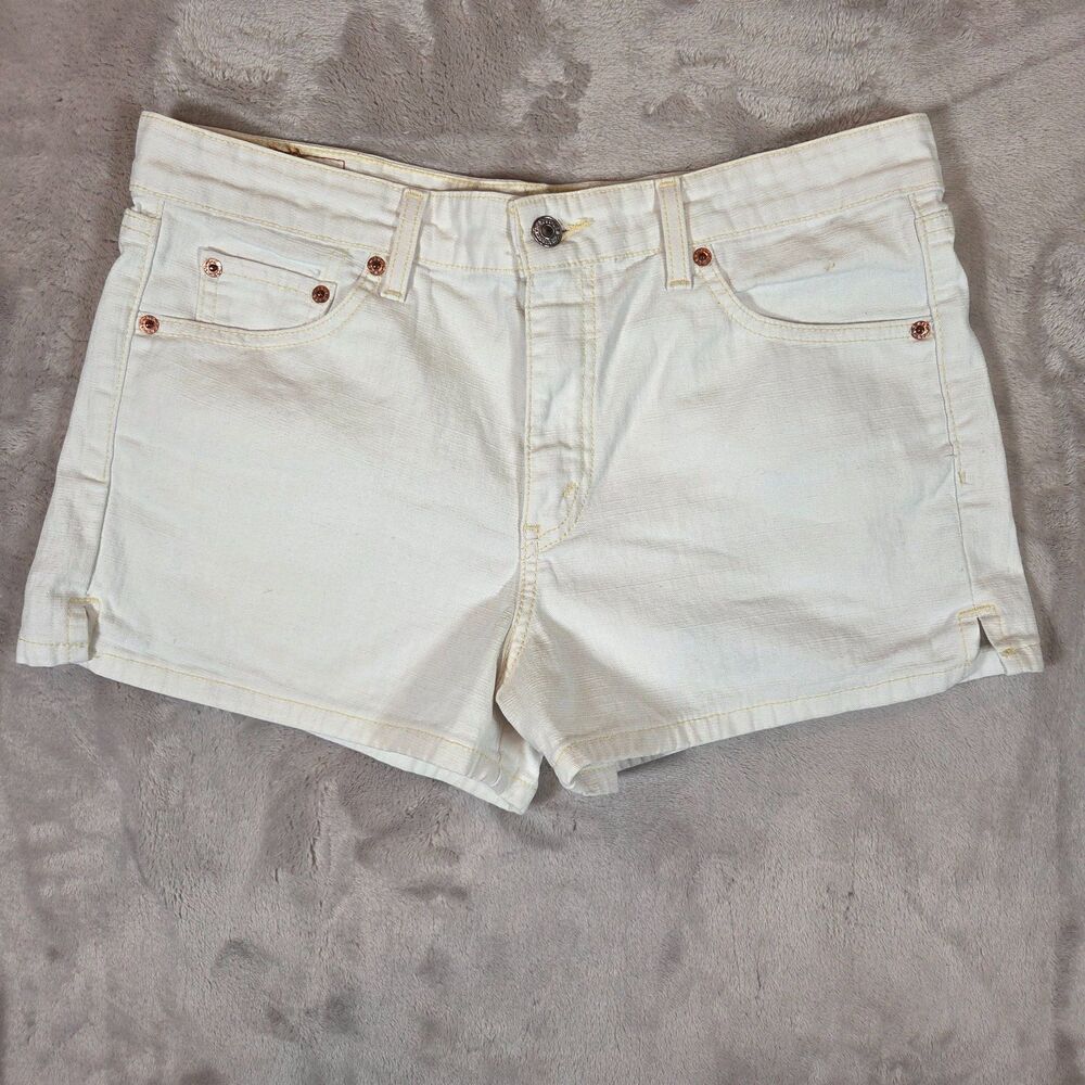 Levi’s Superlow Stretch Shorts Vintage Y2K White Denim Juniors 13 Festival